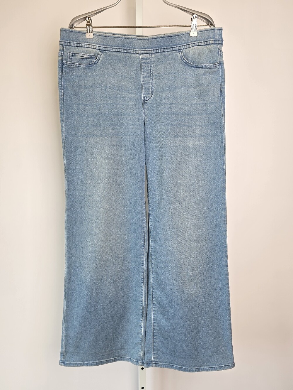 J.Jill Pure Jill 5-Pocket Knit Wide Leg Jeans Pull-On Stretch Petite M 10P - 12P
